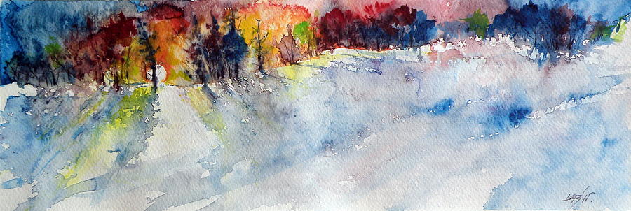 Colorful winter Painting by Kovacs Anna Brigitta