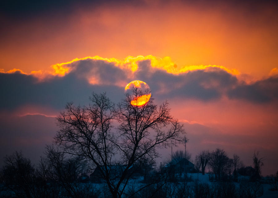 Colorful Winter Sunset Photograph by Holden The Moment