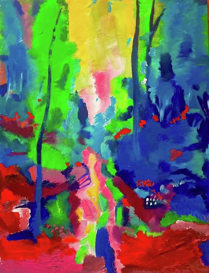 Colorful Woods Painting by Lilliana Didovic