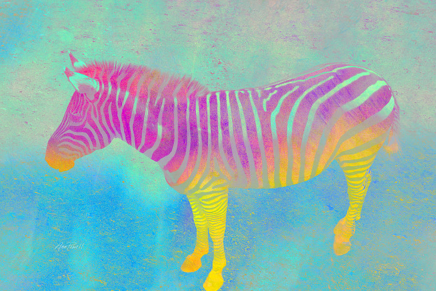 Colorful Zebra Art  Digital Art by Ann Powell