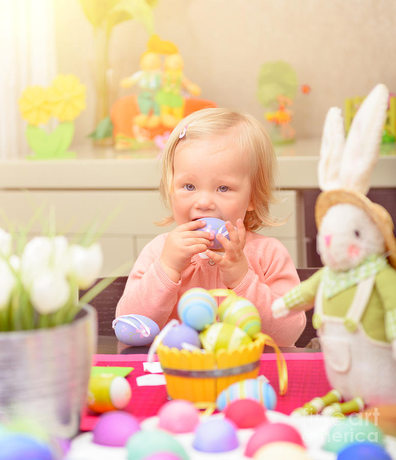 Coloring Easter eggs Photograph by Anna Om