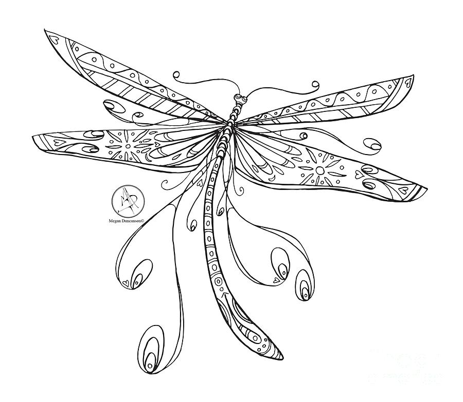 dragon fly coloring page cute