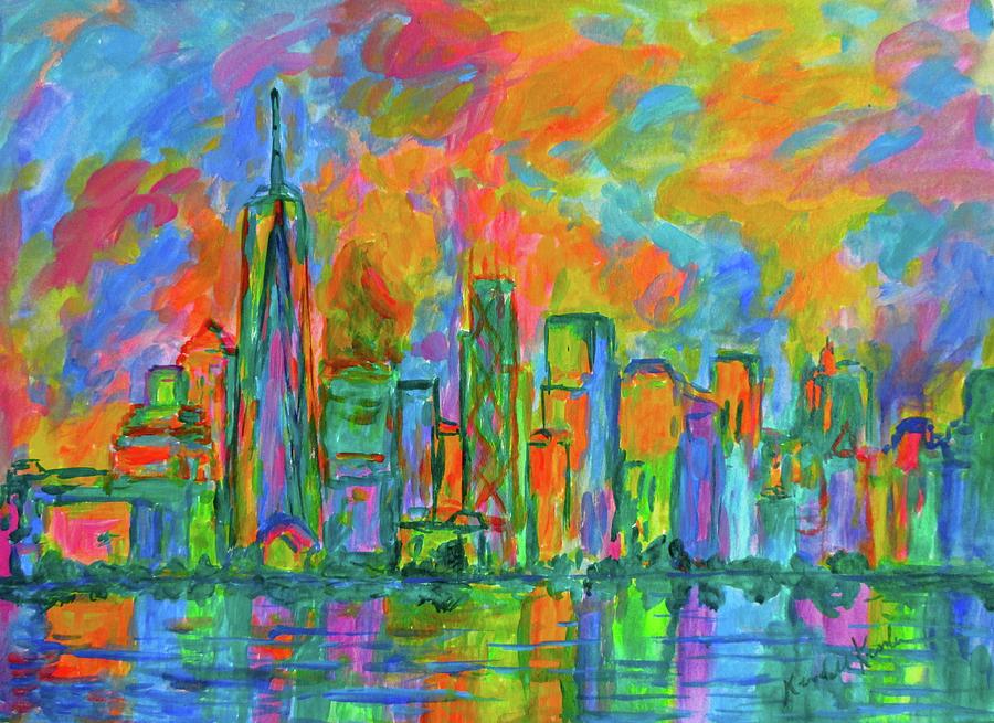 Coloring The Big Apple Painting by Kendall Kessler