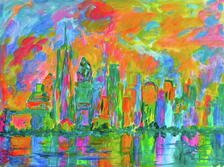 Coloring The Big Apple Stage One Painting by Kendall Kessler