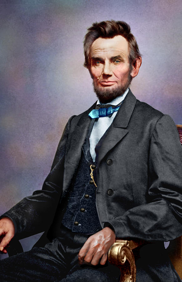 Colorized Abe Lincoln Digital Art by Alex Lim - Pixels