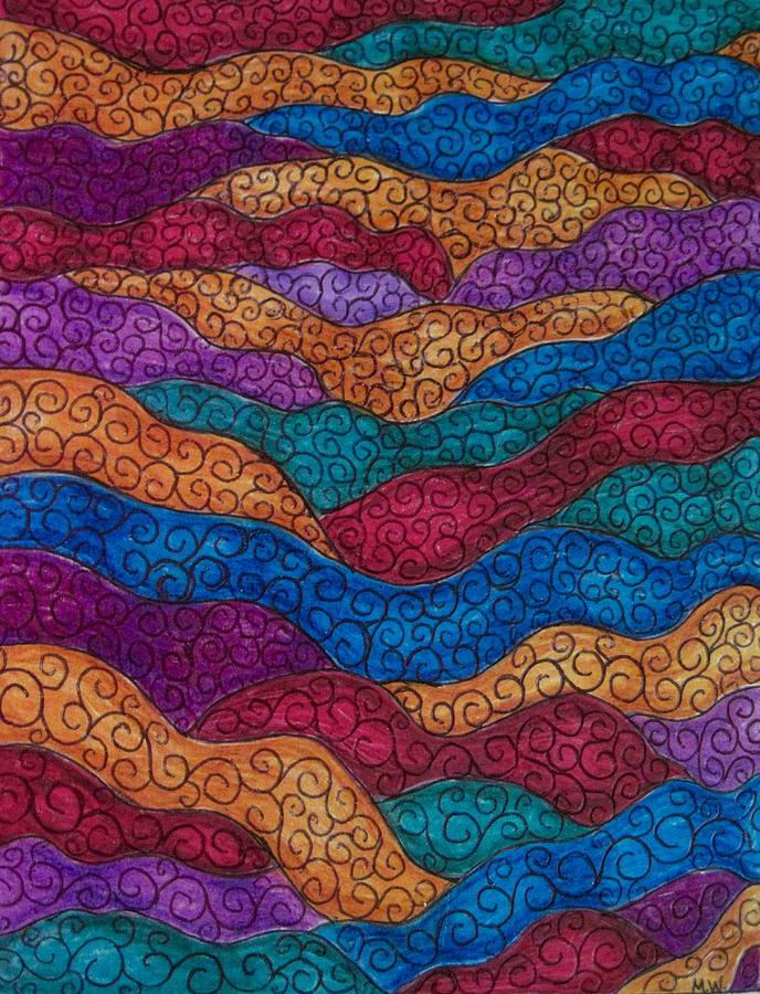 Colors and shapes Drawing by Megan Walsh