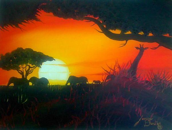 Colors Of Africa two Painting by James Dunbar
