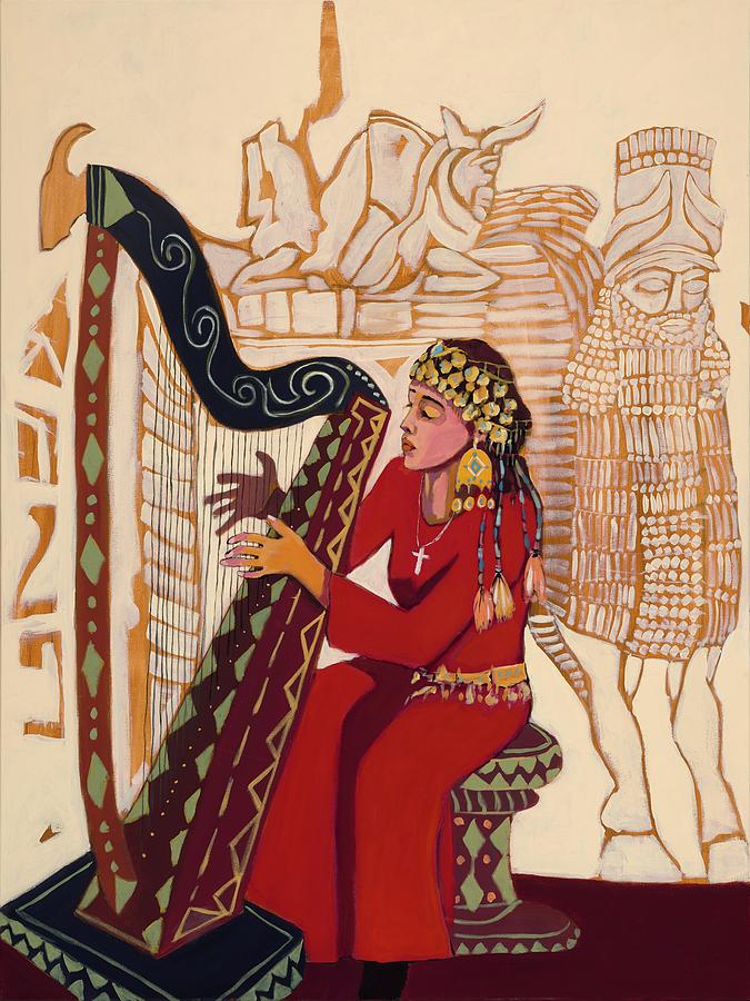 Colors Of Mesopotamian Harp  Painting by Paul Batou