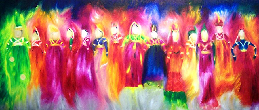 Puppets Painting - Colors of Rajasthan by Kavita Joshi