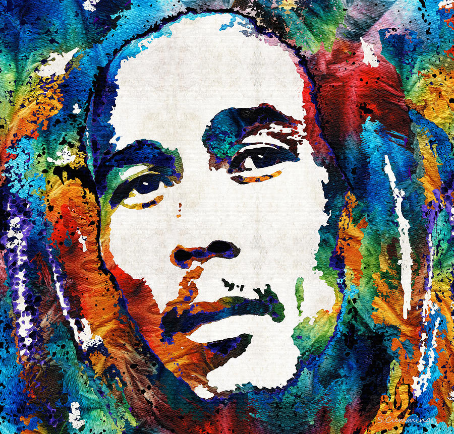 Colors of Reggae - Bob Marley Tribute Painting by Sharon Cummings