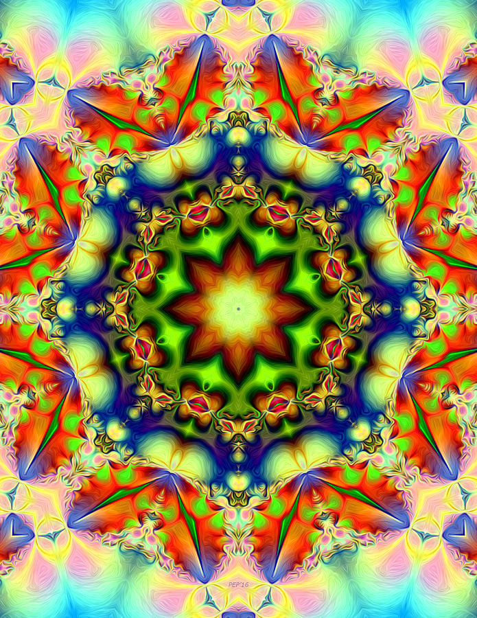 Colors of Spring Mandala Digital Art by Phil Perkins