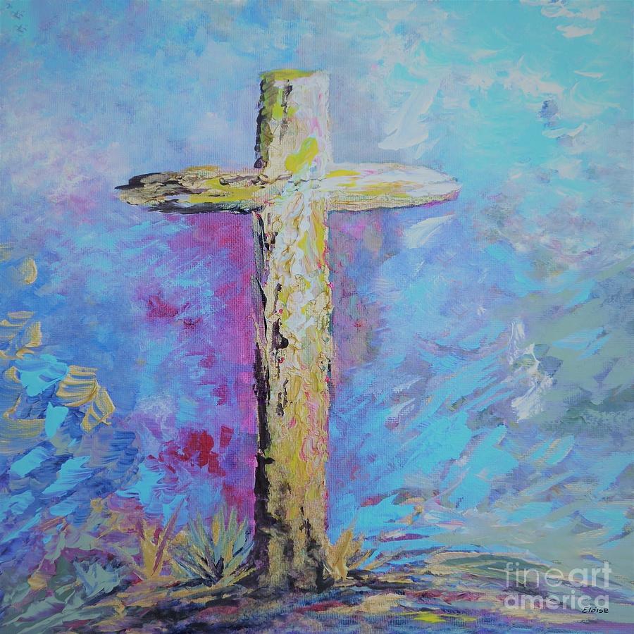 Colors of the Cross Blue Overtones Painting by Eloise Schneider Mote