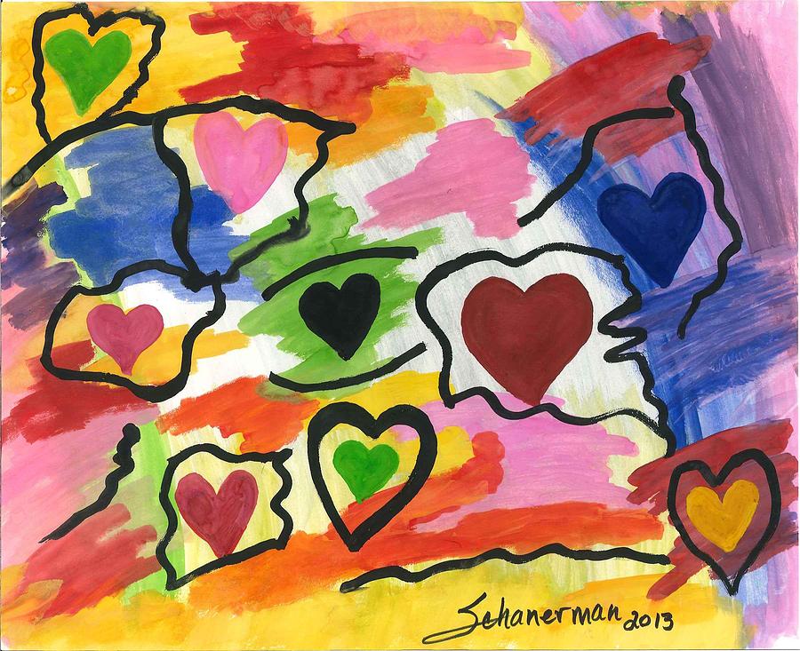 Colors Of The heART Drawing by Susan Schanerman