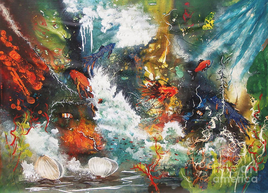Colors Of The Sea Painting by Miroslaw  Chelchowski