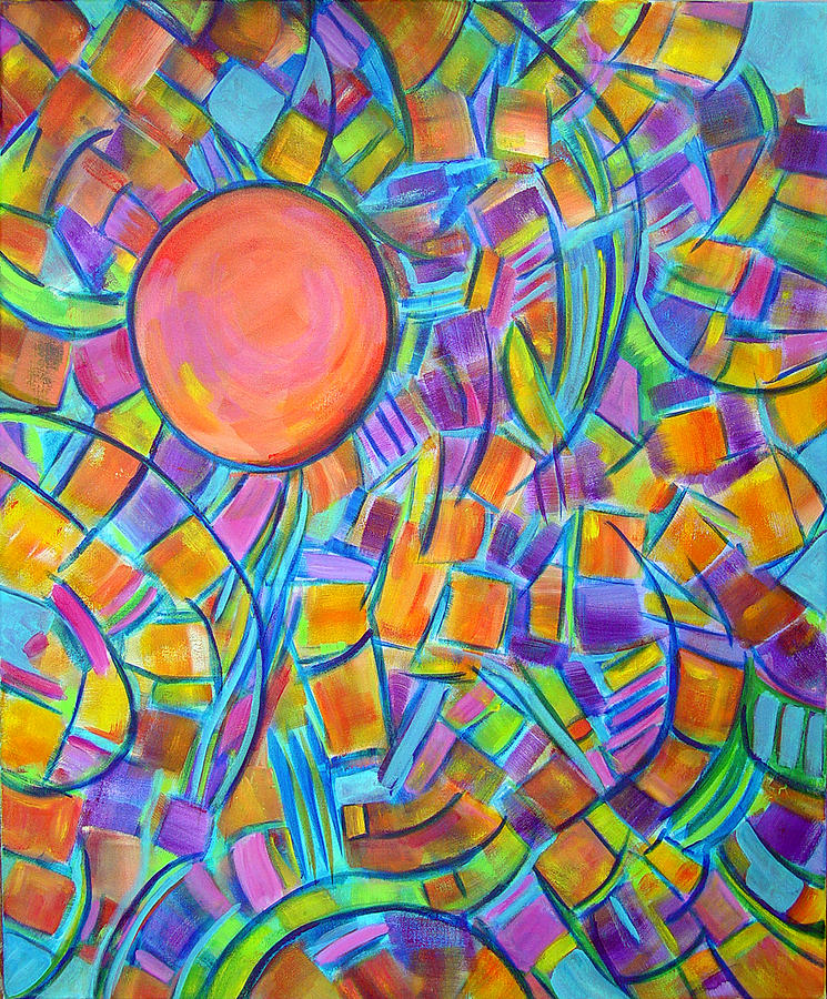 Abstract Painting - Colors of The Sun by Lynda Lehmann