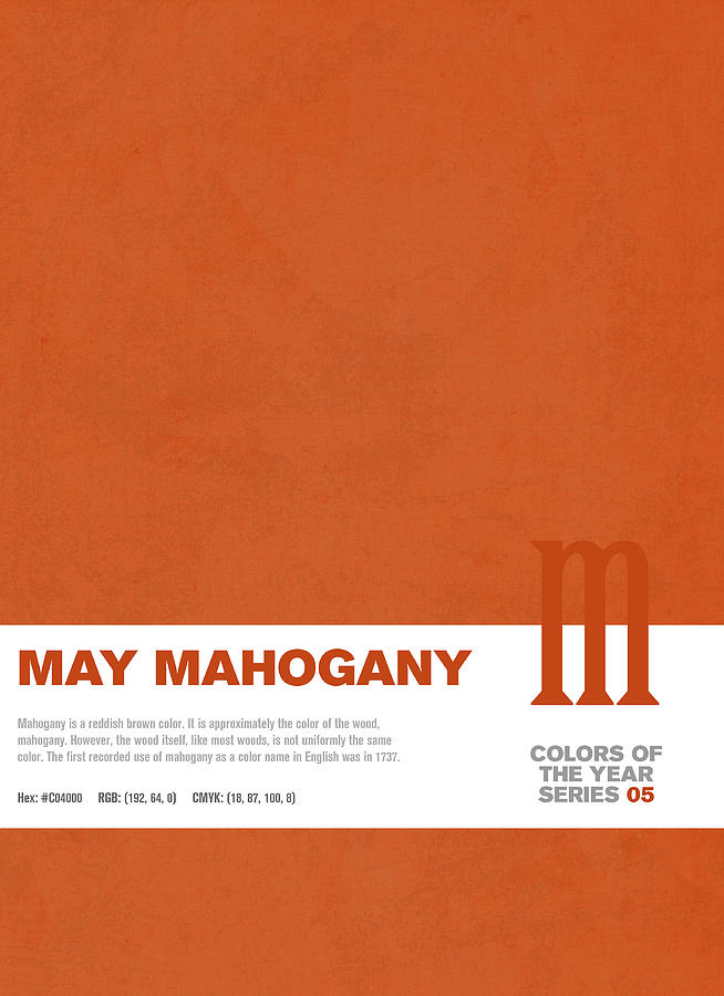Colors Mixed Media - Colors of the Year Series 05 Graphic Design May Mahogany by Design Turnpike