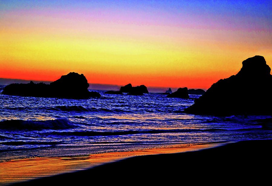 Colors - Pacific Coast Sunset 001 Photograph by George Bostian