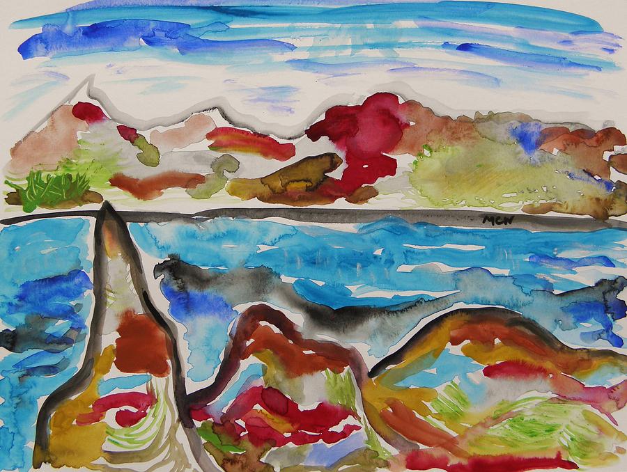 Colors, Rocks, Sea Painting by Mary Carol Williams
