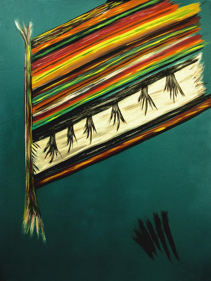 Colors Torn From Long Ago from the Indian Nation- Painting Painting by Renee Anderson