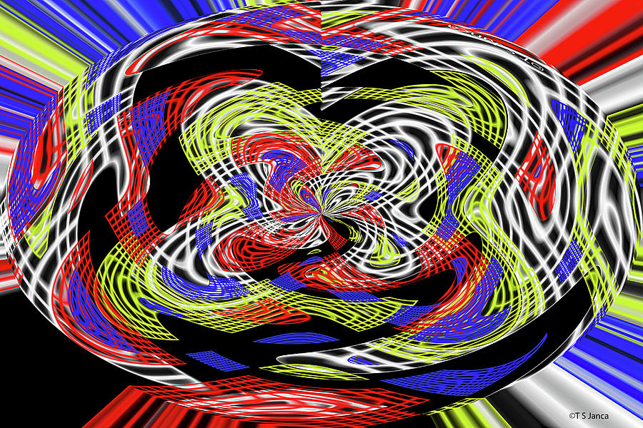 Colors Wave Oval Abstract Digital Art by Tom Janca