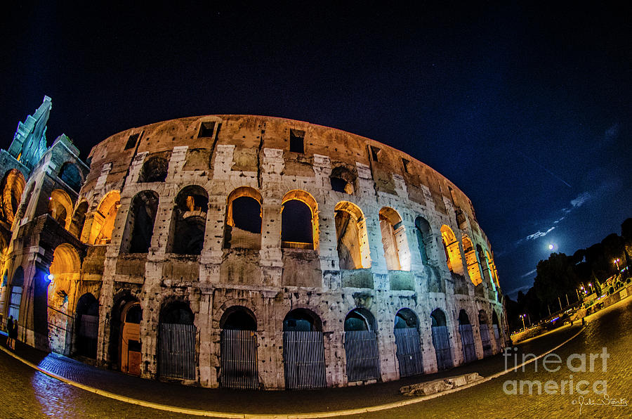 Colosseum At Full Moon Photograph