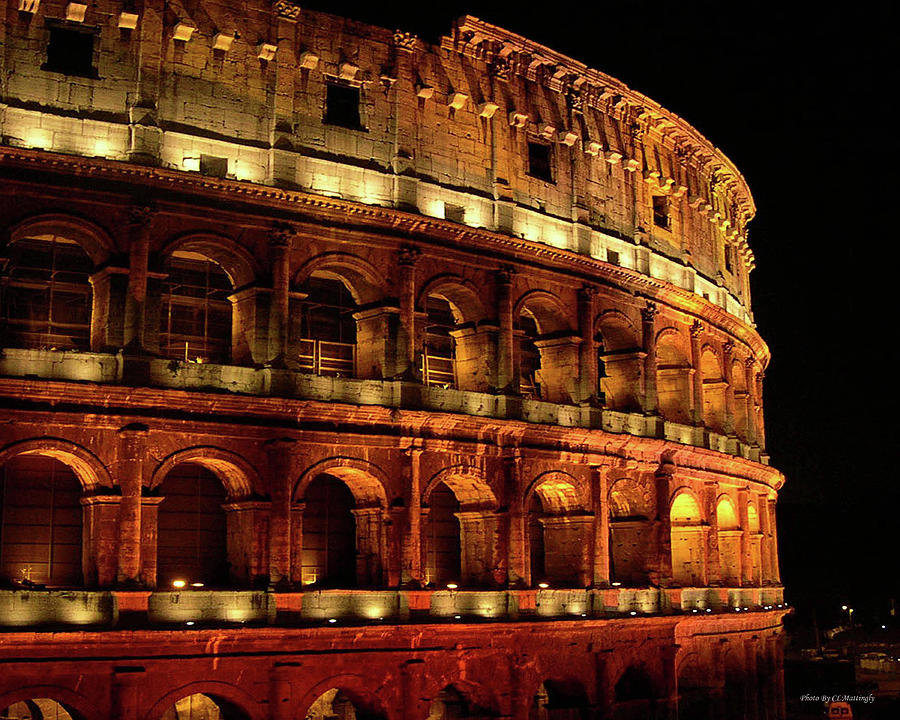 Colosseum at Night Photograph by Coke Mattingly
