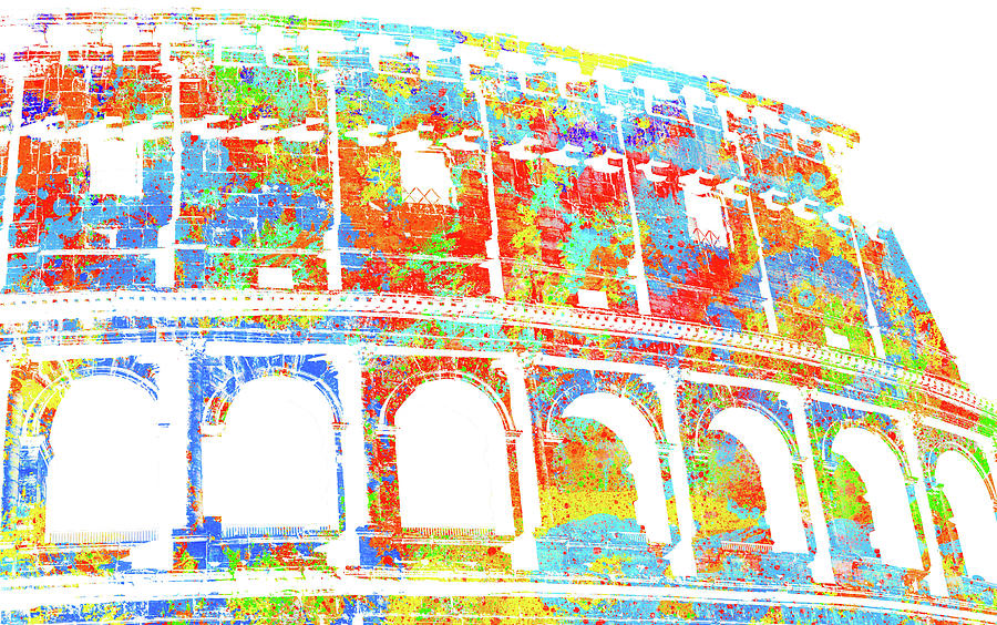 Colosseum - Colorsplash Digital Art by AM FineArtPrints