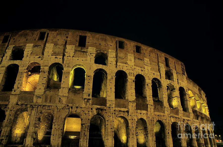 Colosseum Illuminated At Night Photograph By Sami Sarkis Pixels