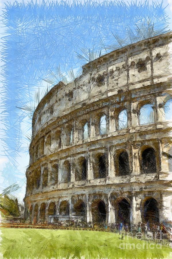Colosseum or Coliseum Pencil Photograph by Edward Fielding