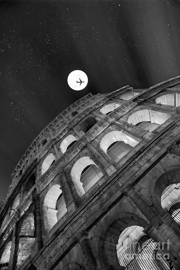 Black And White Photograph - Colosseum Panorama by Stefano Senise