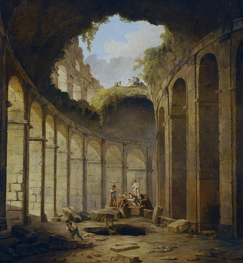 Colosseum, Rome Painting by Hubert Robert