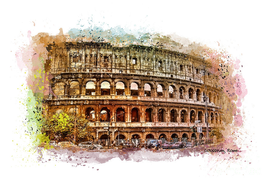 Colosseum Rome Mixed Media by Justyna Jaszke JBJart