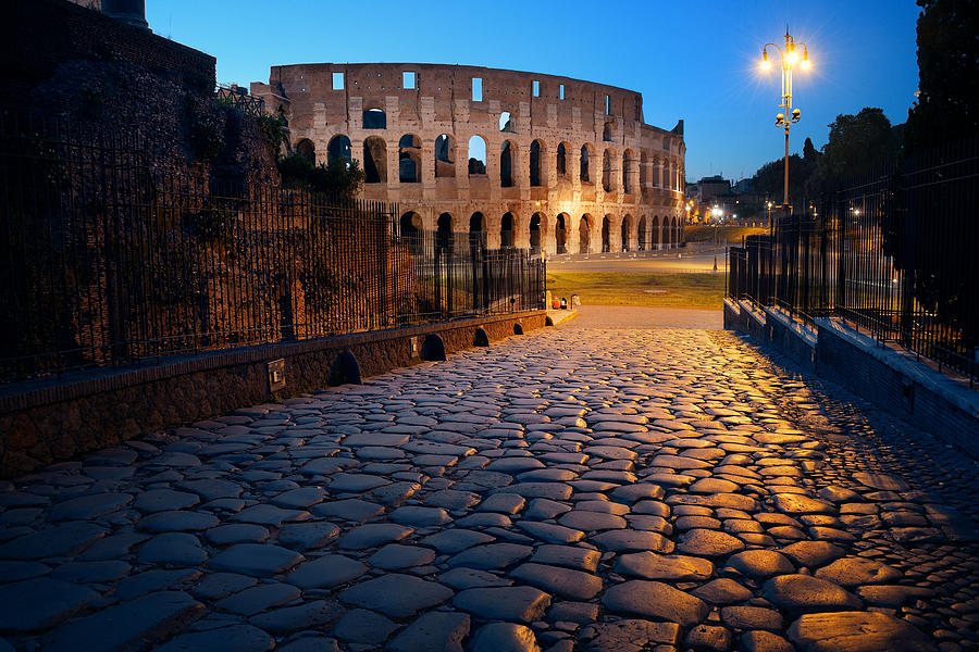 Colosseum Rome night Photograph by Songquan Deng