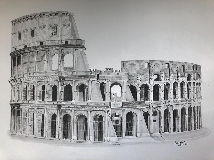 How to Draw the Colosseum - Really Easy Drawing Tutorial
