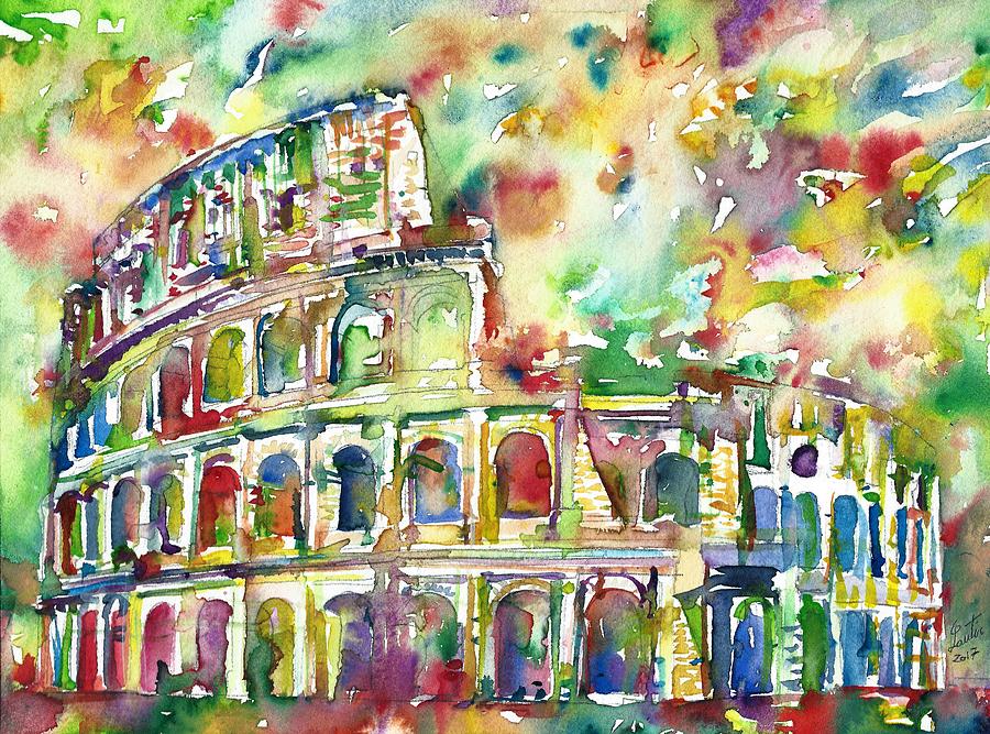 COLOSSEUM - watercolor painting Painting by Fabrizio Cassetta