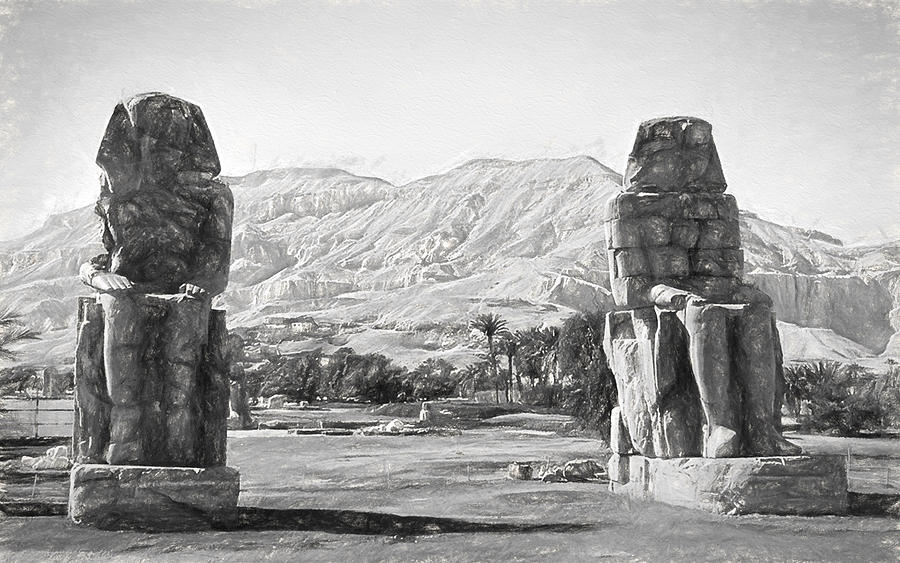 Colossi of Memnon 2 Digital Art by Roy Pedersen