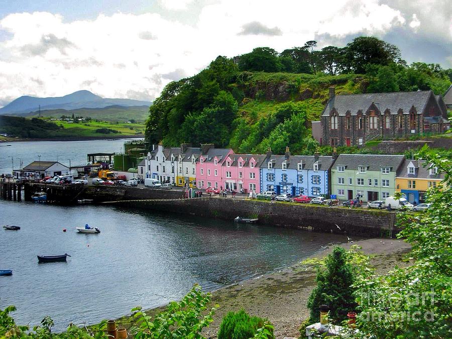 Coloured Cottages at Portree Harbour Photograph by Joan-Violet Stretch