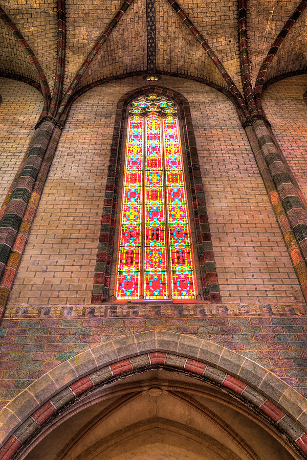 Coloured glass in the Church of the Jacobins in Toulouse Photograph by Semmick Photo