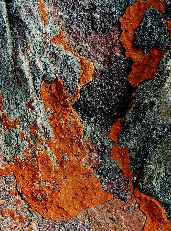 Coloured Rock Abstract. Photograph by Denise Clark