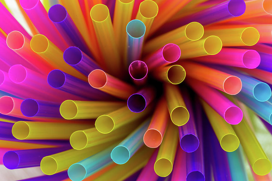 Coloured Straws Photograph by Keith Hawley