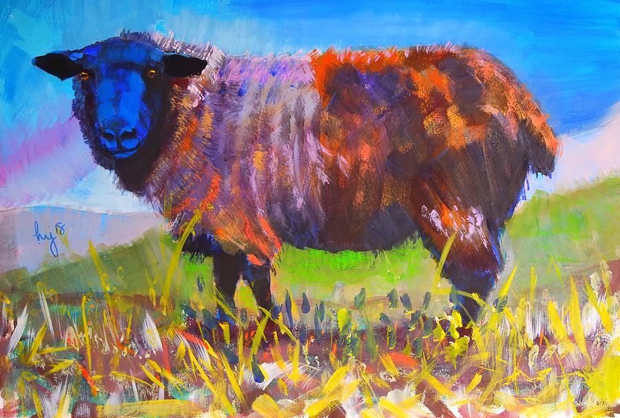 Colourful Black Sheep Painting Mixed Media by Mike Jory