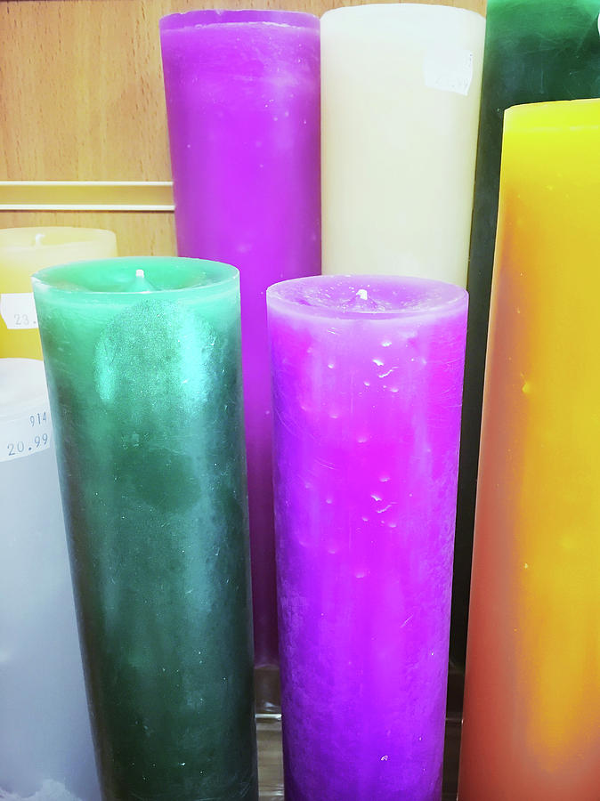 Colourful candles Photograph by Tom Gowanlock