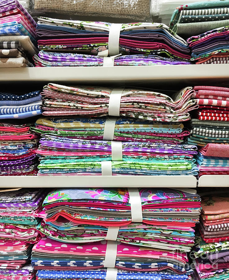 Colourful fabric samples Photograph by Tom Gowanlock