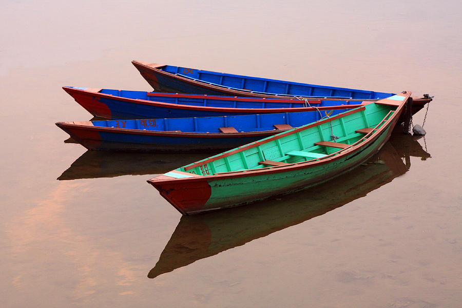 Nepalese Fishing Boats  Photograph by Aidan Moran