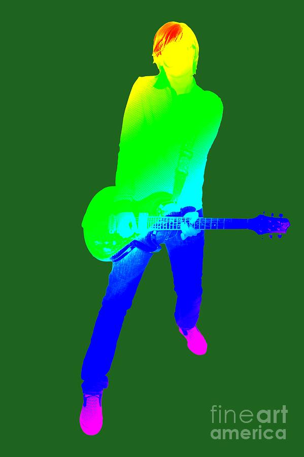 colourful guitar player. Music is my passion Digital Art by Ilan Rosen