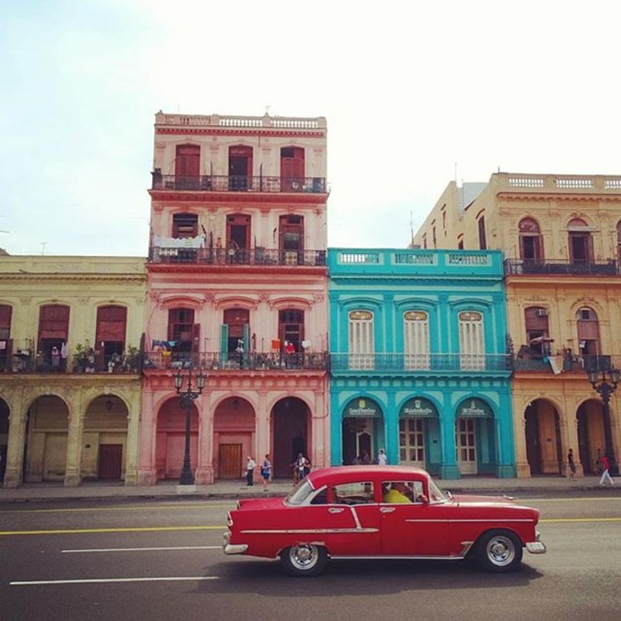 Vintage Photograph - Colourful Houses In Havana
#cuba by Myrthe V