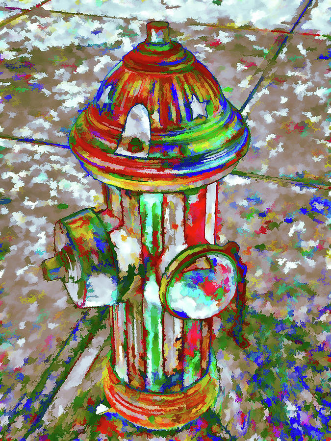 Colourful hydrant Painting by Jeelan Clark