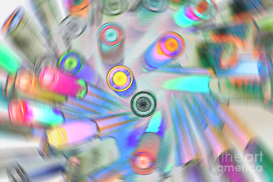 Abstract Digital Art - Colourful Pens by Wendy Wilton