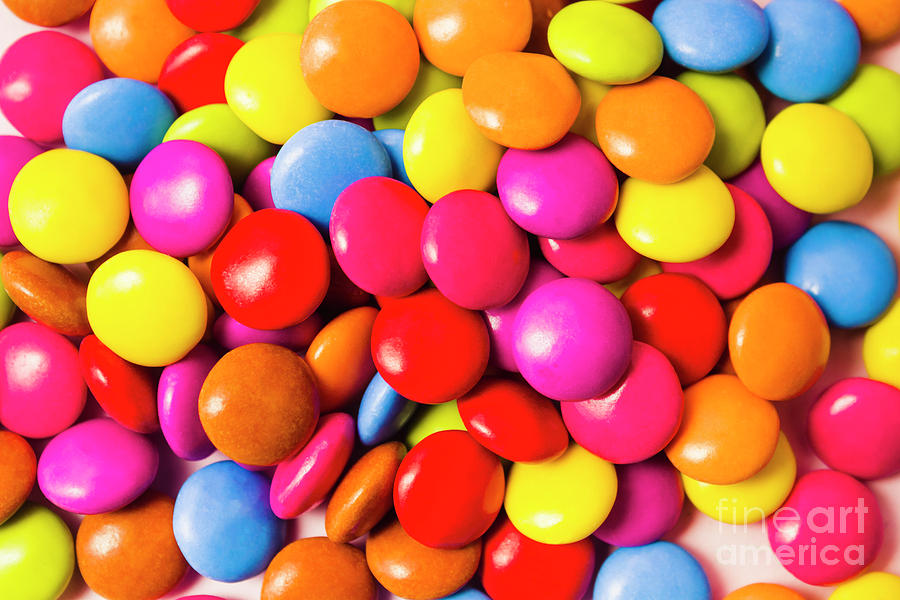 Colourful round candy balls closeup  Photograph by Jorgo Photography