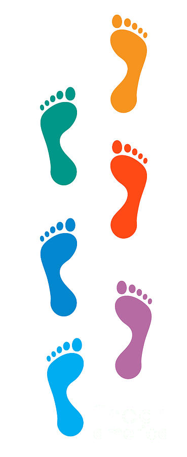colorful footprints